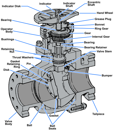 Typical ball-stop, swing-check valve