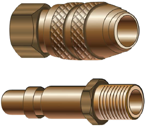 Quick-disconnect coupling for air lines