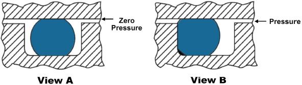 O-ring installed in a gland